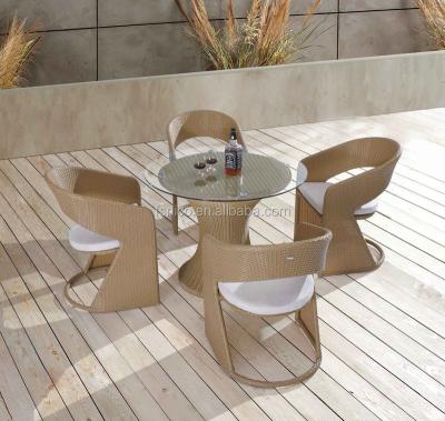 China Garden Set PE Rattan 6 Seats Outdoor Tables And Chairs Used For Restaurant for sale