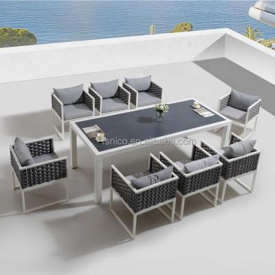 China Poly WPC Wooden Outdoor Aluminum Garden Table Set Of Modern Furniture for sale