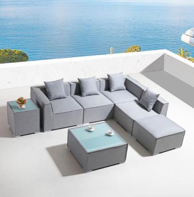 China Outdoor Patio Set Modern Outdoor Furniture Restaurant Fabric Upholstered Furniture Sofa Set for sale