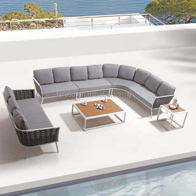 China Large Modern Rattan Rope Modern Garden Sofa Set Outdoor Modular Furniture for sale