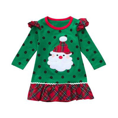 China 2022 Newest Fashion Girls Christmas Dot Washable Embroidery Lace Long Sleeve Autumn Dress for sale