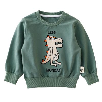 China 3-8 years old Korean version of children's autumn wear round neck dinosaur sweater embroidery boys' long sleeve breathable sweater for sale