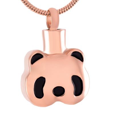 China Romantic Gold Plated Stainless Steel 3d Animal Jewelry Panda Pendant Necklace Animal Bones For Jewelry for sale