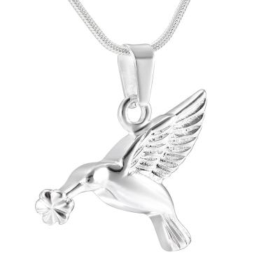 China The Latest Romantic Cremation Urn Jewelry Hummingbird Fashion Necklace Stainless Steel Bird Fashion Rising Necklace for sale