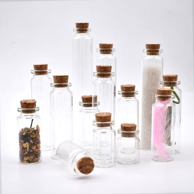 China 0.5ml 1ml 2ml 3ml 5ml 6ml 10ml 20ml 30ml 40ml 50ml 60ml 100ml Cosmetic Wholesale Glass Vials Glass Wishing Bottle With Cork for sale