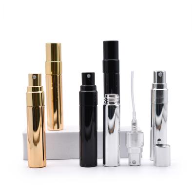 China Recyclable 5ml 10ml 15ml Plated Glass Perfume Sample Bottle Gold Glass Bottle Mini Perfume Packing Bottle for sale