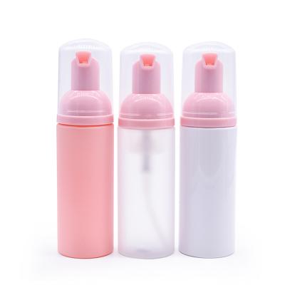 China Free Samples Cosmetic Cosmetic Package Face Wash Mouse White Pink Transparent Foam Bottle for sale