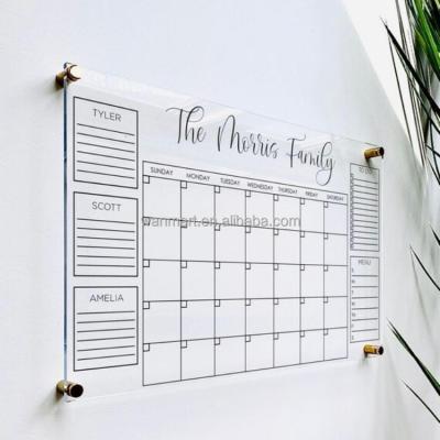 China Advent Acrylic Wall Calendars Monthly Weekly Planner Durable Custom Acrylic Calendar for sale