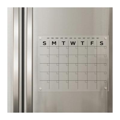 China Durable Clear Magnetic Dry Acrylic Fridge Calendar Custom Magnetic Acrylic Calendar for sale