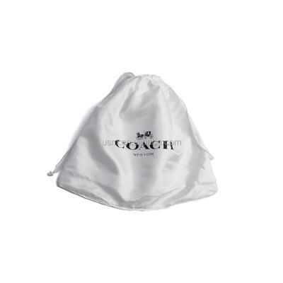 China Accept Customization White Soft Satin Bag For Shoe Packing Logo Printing Satin Pouch Family Storage Satin Bag for sale