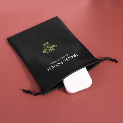 China Drawsting PU Leather Luxury Watch Jewelry Packaging Pouch Custom Engraved Logo Printing Bracelet Jewelry Pouch for sale