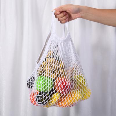 China Recyclable Recyclable Mesh Cotton Pouch With Handle For Fruit Vegetable Packing Mesh Cotton Bag Shopping Custom Size for sale