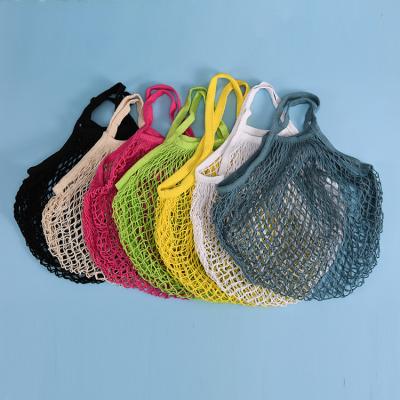 China Large Reusable Cheap Recyclable Organic Tote Mesh Shopping String Net Cotton Bag For Vegetable Packing Mesh Cotton Bag for sale