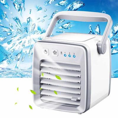 China 30%-50% Mini USB Air Fan Portable Air Conditioner Electricity Cooler Humidifier Convenient Air Conditioning Humidifier Desktop Fan for sale