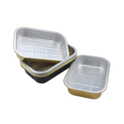 China Small Food Aluminum Foil Lunch Box Ready To Eat For Airliners With Lid for sale