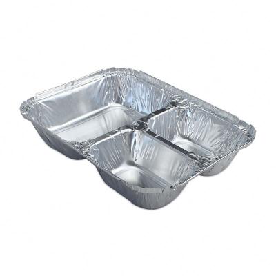 China Food 3 Compartment Aluminum Foil Takeaway Meal Lunch Tray, Box for sale