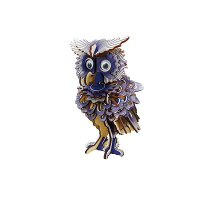 China DIY TOY BZQ New Arrival 3D Puzzle Owl Jigsaw Kids Animal DIY Wooden Toys for sale