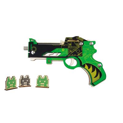 China DIY New Ruber TOY BZQ Band Pistol Guns Shape 3D Wooden Jigsaw Puzzle for sale