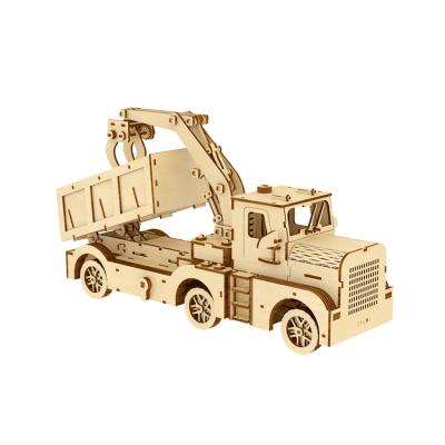 China DIY TOY BZQ 3D Heavy Truck Puzzle Wooden Jigsaw Puzzle Kids Diy Toy for sale