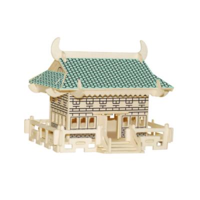 China DIY TOY Delicate 3D Jigsaw Puzzle Wooden Jigsaw House Wooden Children Toys for sale