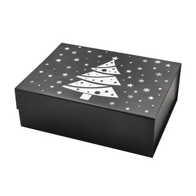 China Recyclable Custom Rigid Black Eve Paper Lid Magnetic Gift Box Christmas Packaging For Christmas for sale