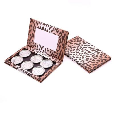 China Wholesale Recyclable Cardboard Makeup Magnetic Paper Case Compact Empty Packaging Eyeshadow Palette With Mirror for sale