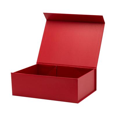 China Wholesale Materials Custom Recycled Luxury Red Rigid Magnet Flap Kraft Paper Gift Announcement Box for sale