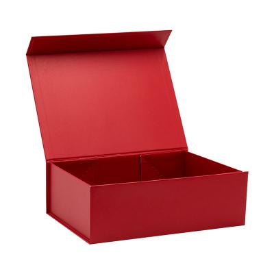 China Wholesale Materials Custom Recycled Luxury Red Rigid Magnet Flap Kraft Paper Gift Announcement Box for sale