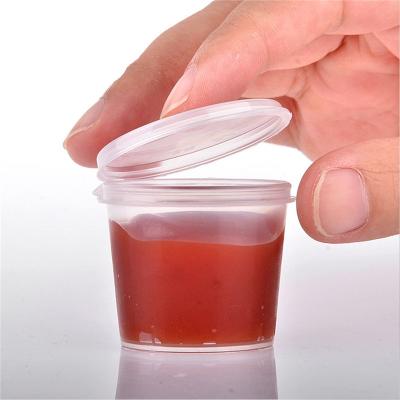 China 1oz PP Party Disposable Plastic Fullyork Jello Cups Shot Cups With Lids Small Plastic Condiment Containers For Sauce, Salad Dress for sale