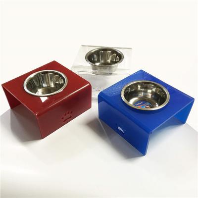 China Newest Style Anti Ant Pet Bowl Acrylic Raised Dog Raised High Quality Double Pet Bowls for sale