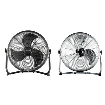 China Black Silvery Electric Outdoor Household Use Hotel 220V Industrial Commercial Portable Metal Floor Standing Fan 3 Blades for sale