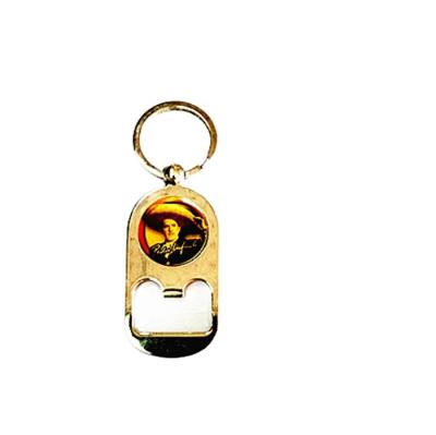 China Customized Logo Metal Nickel Free Zinc Alloy Bottle Opener With Keychain for sale