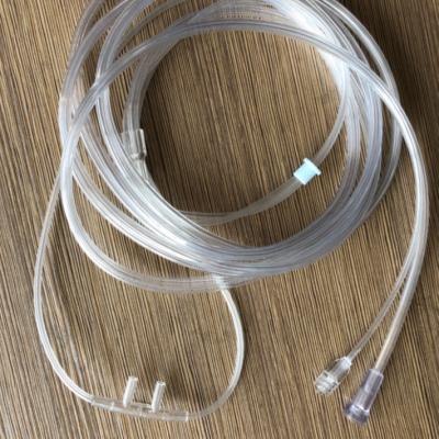 China Medical grade PVC nasal cannula with quick connector, luer connector nose tube, nose tubing with female luer connector for sale