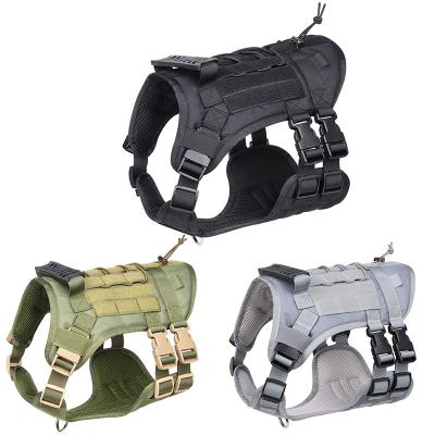 China Custom Heavy Duty Adjustable Nylon Strong Dog Vest Harness Set Large Dog Leash And Collar Harness Set For Dog for sale