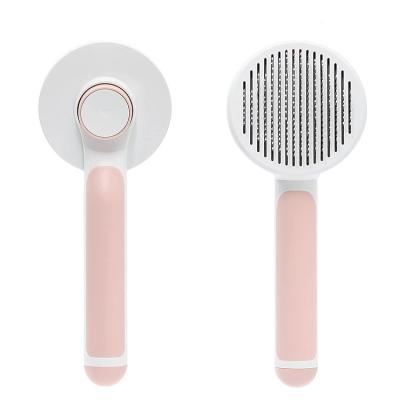 China Viable Dogs Cats Pet Gently Comfable Removes Loose Undercoat Grooming Brush Tool For Pet Massage-Self Cleaning for sale