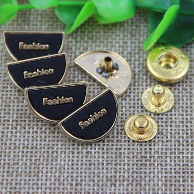 China Viable Factory Wholesale High Quality Custom Engrave Snap Logo 3D Metal Accessories Button for sale