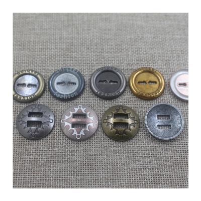 China High quality washable alloy metal factory sewing button with 2 holes, two holes button for overcoat for sale