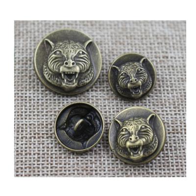 China Main model of viable new fashion leopard engaved logo metal leg sewing button for coat for sale