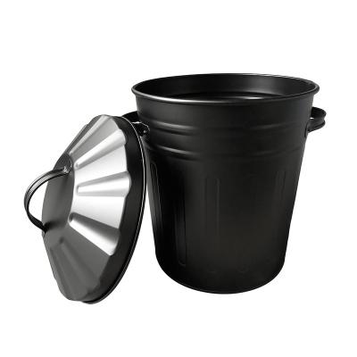 China 14L Color Garden Fire Bin Black Sustainable Waste Bin For Home And Garden for sale