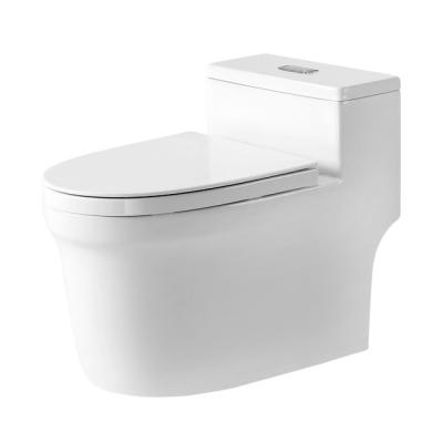 China Modern Single Piece Ceramic Toilet Short Trap Nine Piece Toilet Oval Inodoro Lujo Equipment Bathroom for sale