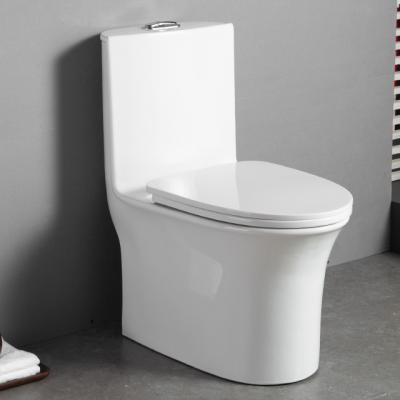 China Modern Fashionable Badkamer PP Cover Sitting Pan Closestool One Piece Bathroom Ceramic Toilet for sale