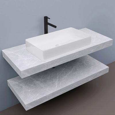 China Wall Mounted Wall Mounted Artificial Cabinet Basin Vanity Top Marble Wall Painting Stone Lavabo Bathroom Ceramic Sink for sale