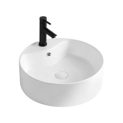 China Easy Clean Fancy Round Art Blanco Lavatory Sink Ceramic Wash Basin Customized Bathroom Countertops Sinks for sale