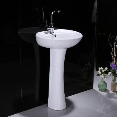 China Easy Clean Hand Alone Washing Pedestal Basin Artificial Stone Sink Ceramic Wash Luxury Bathroom for sale