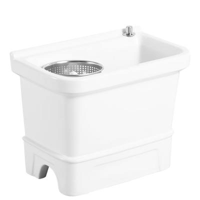 China 2022 Easy Clean Bathroom Sinks Features Deep Basins Vario Height Broom White Ceramic Toilet Room Sink Porcelain for sale