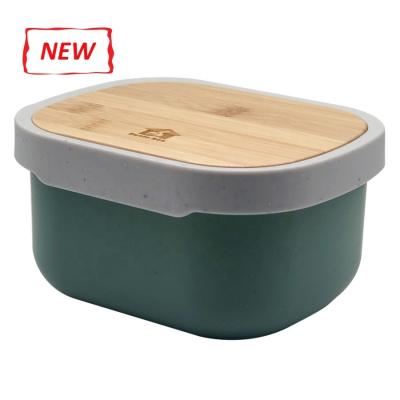 China 190*150*100mm Salad Container Box with Custom Logo Pattern and Eco-Friendly Bamboo Lid for sale