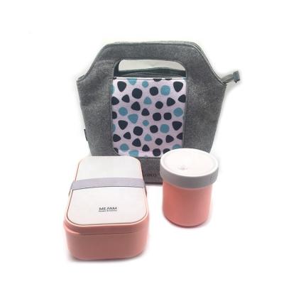 China CLASSIC Design Style Plastic School Lunch Box with Thermal Bag and Water Cup Included for sale