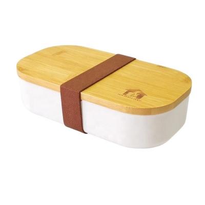 China T113 Single Tier Eco-Friendly Bamboo Lid Bento Lunch Box with Cover for sale