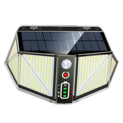 China 2021 New 410 LED Solar Garden Wall Light Super Bright PIR Human Motion Sensor Outdoor Security Lighting Garden Light for sale