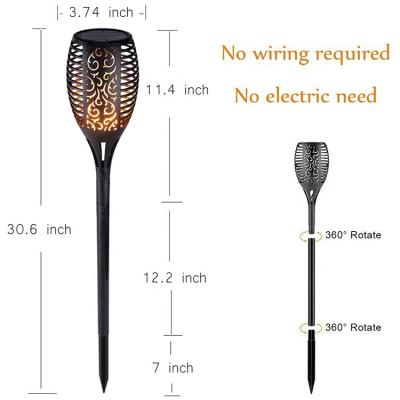 China DIFUL Decorative Outdoor Solar Garden Lights Flame Torch 12 LED Solar Garden Path Light Outdoor Wholesale Wholesale for sale